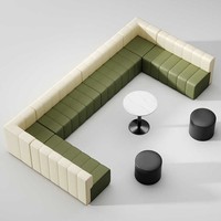 Ensemble de canapés de restaurant et de club en tissu moderne profilé, personnalisable, pour intérieur et extérieur, mobilier de banquette au design modulaire, pour chambre d'hôtel