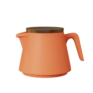 DHPO陶瓷茶壶，带不锈钢超细浸泡茶具，带陶瓷杯，用于带茶壶取暖器的散叶茶