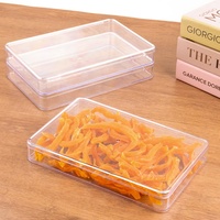 Boîte de présentation rectangulaire ultra-fine en PS de qualité alimentaire 1 mm, vitrine à pâtisserie transparente à plat JNH-028 avec couvercle pour la vente au détail