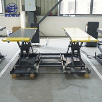 Elevador de Tijera Hidráulico Ultrafino de Dos Postes para Vehículos, Montaje en Superficie, 4000 kg de Capacidad, 1000 mm de Altura de Elevación, Directo de Fábrica