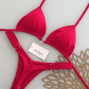 Nouveau style européen et américain 2025 – Bikini triangle sexy brésilien transfrontalier pour femme – Maillot de bain de plage en Spandex/Nylon - Product Image 4