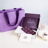 Boîtes d'expédition pliables personnalisées pour vêtements et sous-vêtements, violettes, avec bande de déchirement, pour emballage cadeau et envoi postal