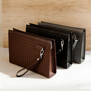 Borsa a Mano da Uomo in Pelle PU, Pochette Lunga, Portafoglio da Uomo, Sac à Main Pour Homme Avec Empreinte, Portefeuille Homme En Cuir CD03 - Product Image 4