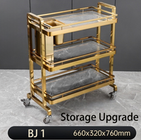 Chariot de service buffet 3 niveaux en acier inoxydable avec capacité de 10 L pour salon de beauté, hôtel, chariot de rangement multi-usages pour manucure