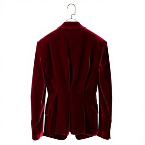 Traje de Franela Rojo a Medida para <span class=keywords><strong>Hombre</strong></span> con Pantalones Anchos Holgados, Trajes Personalizables para <span class=keywords><strong>Hombre</strong></span> con Tipos de Cuerpo Especiales y Tallas Grandes - Product Image 3