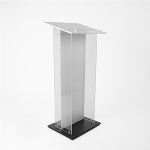 Pupitre de conférence moderne en acrylique blanc et transparent fait main pour usage commercial (vente en gros) - Product Image 3