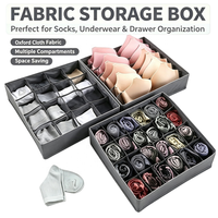 Boîte de rangement pliable en tissu Oxford épais pour gagner de la place |   Organisateur de vêtements multi-compartiments pour soutiens-gorge et chaussettes |   pour le tiroir du placard à domicile