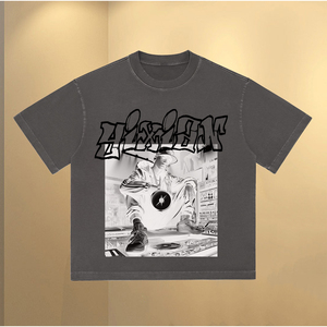 Hot Sale Designer Kleidung für Männer Godspeed Printed Overs ized Tee Baumwolle Gestrickt Casual Streetwear Wasser gewaschen Made - Product Image 4