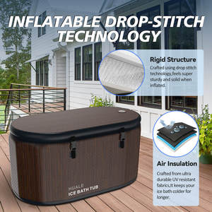 Bañera de Hielo Inflable Portátil, Piscina de Inmersión Fría, Barril de Recuperación DWF con Tecnología Drop Stitch para Atletas, Gimnasio en Casa, <span class=keywords><strong>Spa</strong></span>, Terapia, OEM Personalizado - Product Image 3