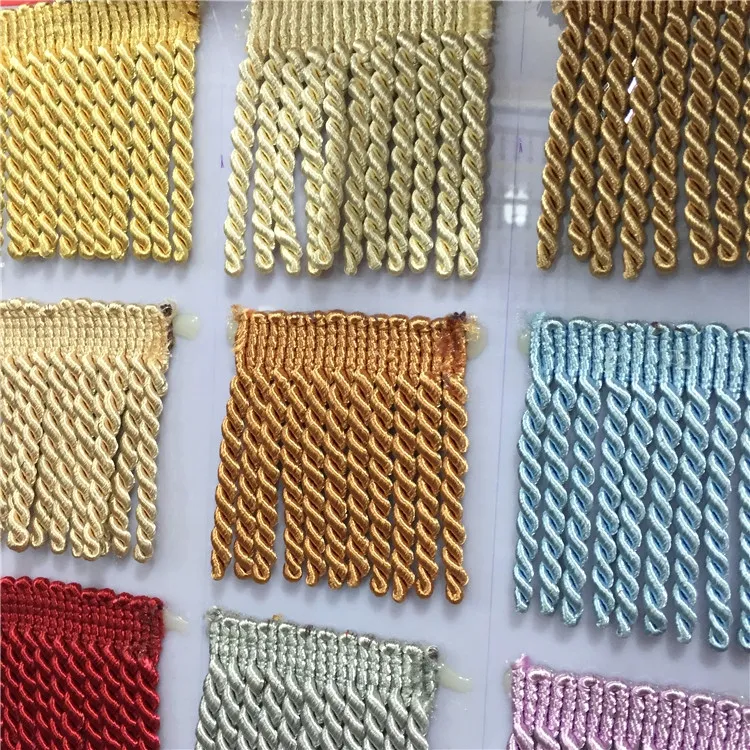 Borla de flecos de lingotes de 10cm más colores de alta calidad OEM ODM venta completa para textiles para el hogar