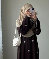 Abaya de Dubaï avec Broderie Modeste pour Femme, Robe Musulmane Élégante, Fermée, Grande Taille, Nouvelle Collection 2025