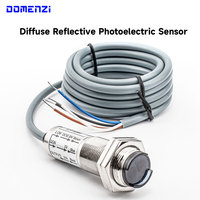 Sensor Fotoeléctrico de Larga Distancia CDD-40P de 40cm, PNP NO NC M18, Interruptor de Reflexión Difusa Cilíndrico, 10-30V DC para Máquinas