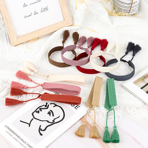 주문을 받아서 만들어진 1.3cm 넓은 빈 다채로운 수 놓은 손 팔찌 자수 팔찌 술 짠 손목 밴드 팔찌 - Product Image 5