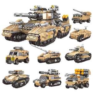 Tự Làm Quân Sự Quân Đội Loạt 8 Trong 1 Biến Dạng Các Mirage Tank Bộ Khối Xây Dựng Xe Bọc Thép Gạch Mô Hình Trẻ Em Moc Xe Đồ Chơi - Product Image 3