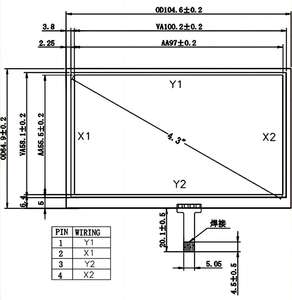 GJD 4.3英寸4线电阻式触摸屏，透明度80%，耐用性100万次点击/点 - Product Image 3