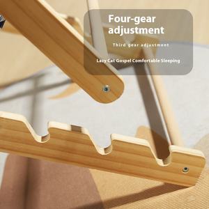 Planche à gratter pliable réglable en bois pour chat Jouet <span class=keywords><strong>chaton</strong></span> style chaise de plage avec couverture en toile Sisal Tapis résistant aux griffes - Product Image 4