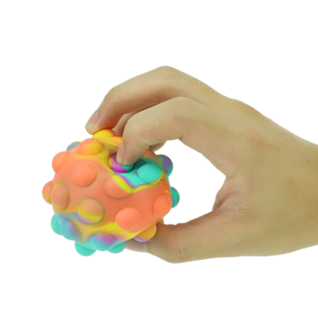 Colorful Silicone Anxiety Stress Relief Push Bubble Sensory Anti Rainbow Popper Mini Squishy Stress Ball Fidget Toy