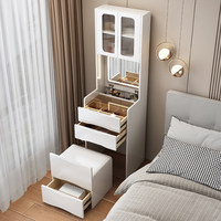 Set Meja Rias Panel Lepas Pasang Gaya Nordic Eropa Mewah dengan Kabinet Cermin dan Laci untuk Kamar Tidur Sekolah