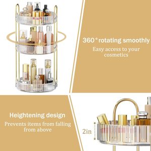 360 Degrees Rotating Makeup Perfume Organizer Injection Technics Eco-Friendly PET Material Multifunction Custom Logo Storage Box - Product Image 2