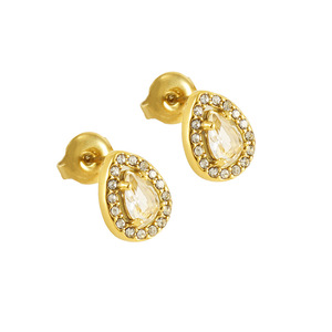 ZOGXIN Fashion Stud Earrings Gold Plated Crystal Zircon Stone Geometric Shape For Women Party Jewelry - Product Image 5