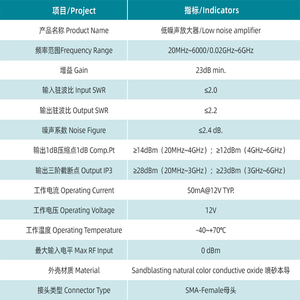 XINQY RF Microwave High Gain 0,02~6GHz LNA 1,5dB/2,4dB Bộ khuếch đại tiếng ồn thấp 12V Mô hình XQY-LNA-0.02/6-12V-SS -40C - Product Image 5