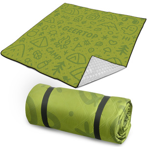 Tapete de Picnic Geertop 200x200cm, Impermeable, para Camping, Diseño Cuadrado con Dibujos Animados - Product Image 5