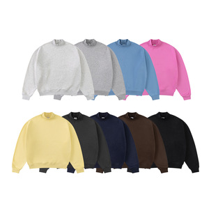 Suéter Casual Holgado de <span class=keywords><strong>Cuello</strong></span> Alto para Hombre, Otoño-Invierno 2025, Estilo Americano, Forrado con Felpa, Antiarrugas, Color Sólido - Product Image 4
