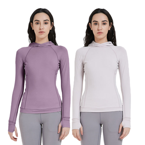 Sudadera Deportiva de Manga Larga para Mujer, Informal, Transpirable, de Nailon y Elastano, de Secado Rápido, con Orificios para los Pulgares, para Gimnasio y Yoga - Product Image 2