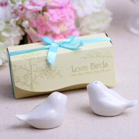 Shakers à sel et à poivre en céramique Love Birds, cadeaux et faveurs de mariage