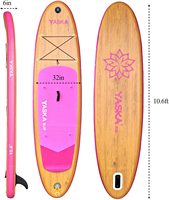YASKA thermosoudé rose couleur bois tout rond SUP planche à pagaie gonflable ISUP planche de surf avec siège de Kayak