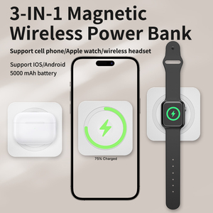 Batterie externe magnétique 3-en-1 5000 mAh à charge rapide 15 W pour Apple Watch/AirPods/iPhone 17 <span class=keywords><strong>Pro</strong></span> Max - Product Image 1