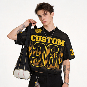 Camiseta de Fútbol con Estampado Gráfico Retro, Impresión Digital Personalizada, Transpirable, de Manga Corta, Estilo Urbano Holgado para Moda Urbana - Product Image 3