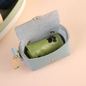 Stylish Pet Dog Waste <b>Bag</b> <b>Holder</b> Portable Pet Leash Hanging Poop <b>Bag</b> Pouch PU Leather Dog Poop <b>Bag</b> <b>Carrier</b> - Product Image 3