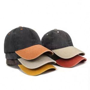 Wholesale Vintage Style Distressed Dad Hat Two Tone Retro Baseball Cap Made of Washed Cotton Twill Gorras - Product Image 3