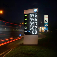 Panneau d'affichage extérieur lumineux personnalisé pour station-service, panneau de prix numérique LED pour station-service, pylon LED pour affichage des prix de l'essence