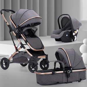 Passeggino 3 in 1 High Landscape Pieghevole con Navicella e Seggiolino <span class=keywords><strong>Auto</strong></span> <span class=keywords><strong>per</strong></span> <span class=keywords><strong>Neonati</strong></span> - Product Image 4