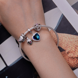 S925 argento life and death love beads lettere inglesi a forma di cuore perline fai da te accessori per gioielli - Product Image 6