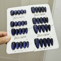 Lot de 10 faux ongles de luxe en acrylique, styles variés (Coffin, Amande), à presser, pour marque privée, design tendance