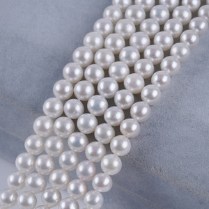 Collier de perles d'eau douce naturelles de Zhuji, perles rondes de 5 à 5,5 mm, semi-finies, bijoux DIY, perles en vrac, fabricant en gros - Product Image 1