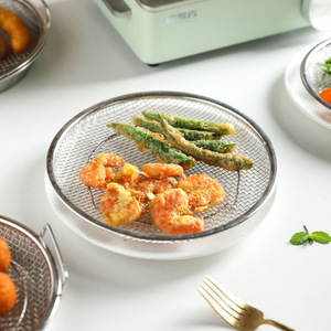 Rejilla para freidora de aire, rejilla para asar, bandeja de filtro de aceite, cesta de acero inoxidable para filtrar agua de frutas y verduras, para pasta y patatas fritas, utensilio de cocina - Product Image 6