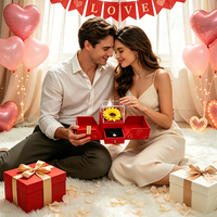 Meilleure Vente 2026 : Boîte à Bijoux Double Porte Rouge Tournesol pour Cadeaux de Saint-Valentin, Mariage et Fête des Mères