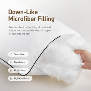 Oreillers rafraîchissants pour <span class=keywords><strong>dormir</strong></span>, qualité hôtelière de luxe, garnissage en microfibre 3D avec housse respirante pour les dormeurs sur le côté et sur le ventre - Product Image 3