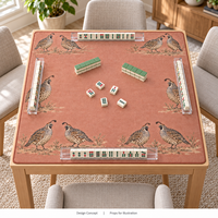 Tapis de mahjong de qualité supérieure Yugaland en néoprène inodore, lavable, anti-bruit, antidérapant, 800*800mm, 3mm, pour les soirées mahjong en famille