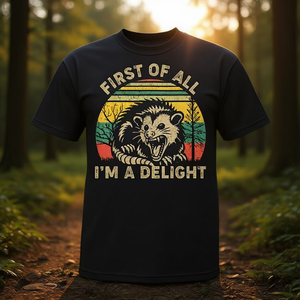 Primero de todo, soy una camiseta divertida y sárdaca con diseño de opossum, unisex para adultos. - Product Image 3