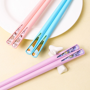 Baguettes en alliage Macaron, cinq couleurs, antidérapantes, pour usage domestique, ensemble de couverts - Product Image 4