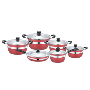 Siyah saplı fırça Periuk TENCERE SETİ kırmızı TENCERE SETİ s düşük Moq ile 12 adet çift alt Pot Set - Product Image 2