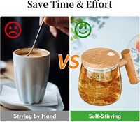 Mug auto-mélangeur électrique en verre borosilicate de haute qualité de 400 ml pour café/lait/poudre de protéines