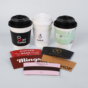 Manchon personnalisé en <span class=keywords><strong>carton</strong></span> ondulé naturel brun, blanc, noir, doré pour <span class=keywords><strong>gobelets</strong></span> en papier à boissons chaudes ou froides - Product Image 2