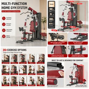 Sistema de Gimnasio Multifuncional de Grado Comercial, con Pila de Pesas de Acero de 160 lb, Ahorra Espacio, Estación de Entrenamiento Profesional para el Hogar - Product Image 4