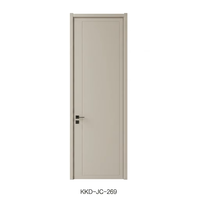 Portes en bois modernes laquées de style crème minimaliste, finition impeccable et insonorisées pour villas et maisons de luxe